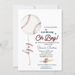 Invitation Baby shower de baseball modifiable Rookie Baby Spr