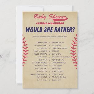 Invitation Baby shower de baseball vintage - Nom modifiable,