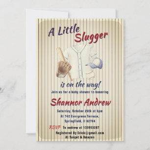 Invitation Baby shower de baseball Vintage sur mesure