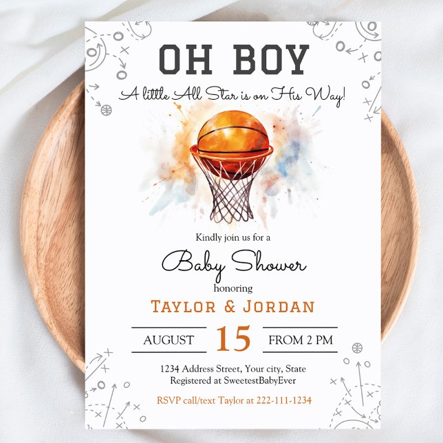 Invitation Baby shower de basket-ball (Créateur téléchargé)
