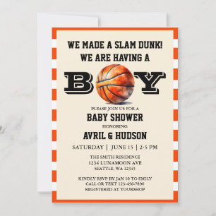 Invitation Baby shower de basket-ball
