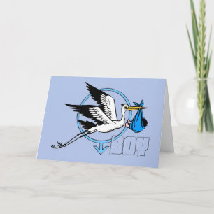 Invitation baby shower de bébé en cigogne