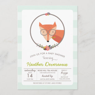 Invitation Baby shower de bébé Fox
