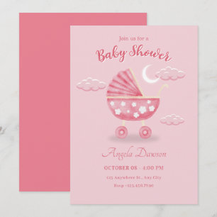 Invitation Baby shower de bébé rose