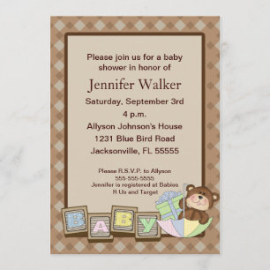 Invitation Baby shower de bébés - Brown