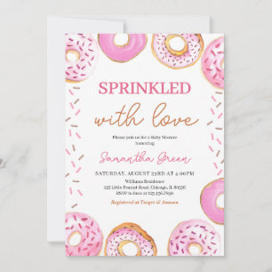 Invitation Baby shower de beignets de fille rose