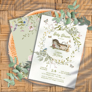 Invitation Baby shower de berceau de berceau Fleur sauvage de