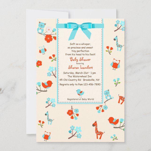 Invitation Baby shower de bienvenue (Devant)