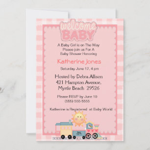 Invitation Baby shower de bienvenue du train