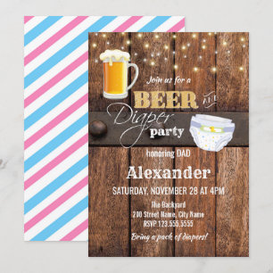 Invitation Baby shower de bière et de couche