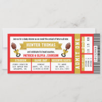 Baby shower de billets de football, Rouge, Or