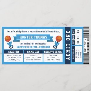 Invitation Baby shower de billets de sport, bleu
