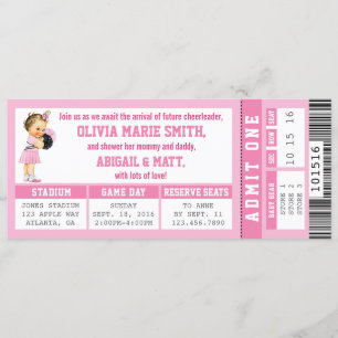 Invitation Baby shower de billets de sport, fille,