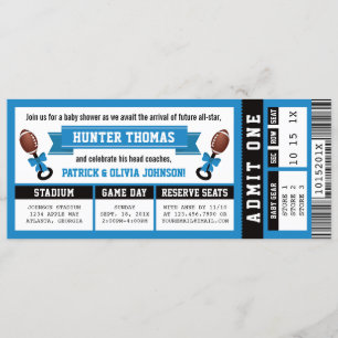 Invitation Baby shower de billets de sport, noir, 