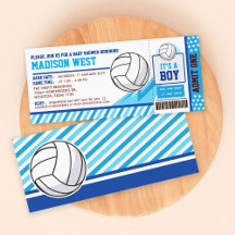 Baby shower de billetterie Blue Volleyball Pass In