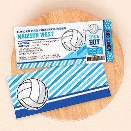 Invitation Baby shower de billetterie Blue Volleyball Pass In