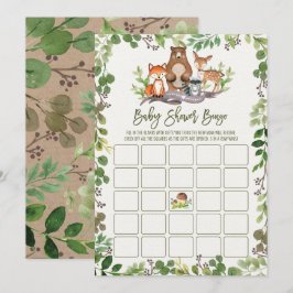 Invitation Baby shower de bingo Botanical Woodland