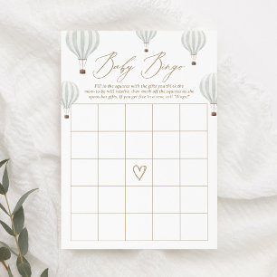 Invitation Baby shower de bingo Green Hot Air