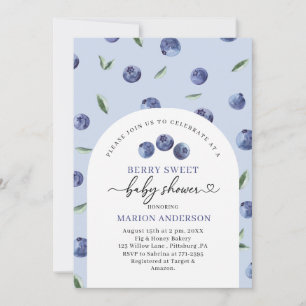 Invitation Baby shower de bleuet d'aquarelle