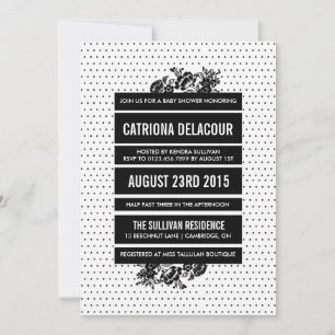 Invitation Baby shower de blocage de couleur noir 