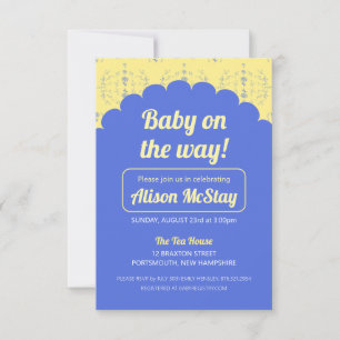 Invitation Baby shower de blocs Hydrangea