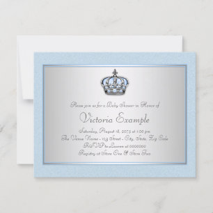 Invitation Baby shower de Blue and Silver Prince