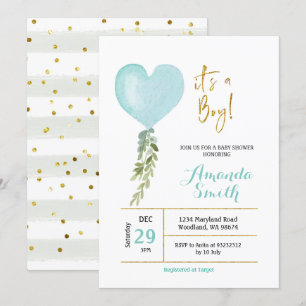 Invitation baby shower de Blue Miny Balloon