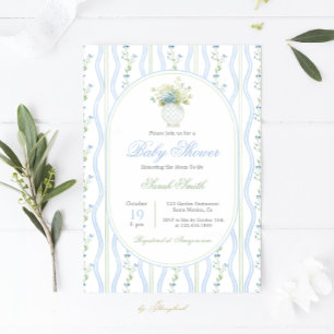 Invitation Baby shower de bocal à gingembre bleu