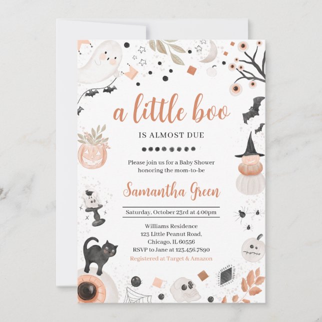 Invitation Baby shower de Boho Halloween (Devant)