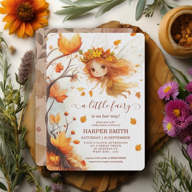 Invitation Baby shower de bois d'automne Fairy (Créateur téléchargé)