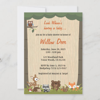 Invitation Baby shower de bois *garçon/fille/surpr