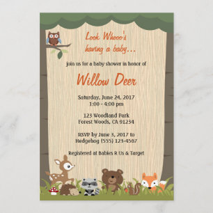 Invitation Baby shower de bois *garçon/fille/surpr