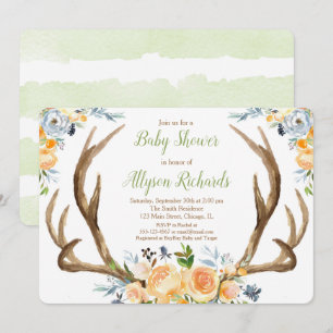 Invitation baby shower de bois neutre pour les femmes
