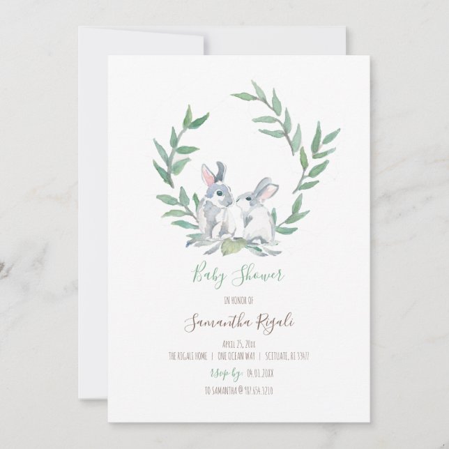 Invitation Baby shower de bois Neutre pour les sex (Devant)