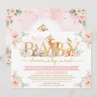 Baby shower de bois Rose Blush Gold par courrier