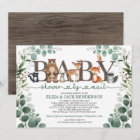 Baby shower de bois rustique vert par courrier