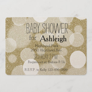 Invitation Baby shower de Bokeh de parties scintillantes d'or
