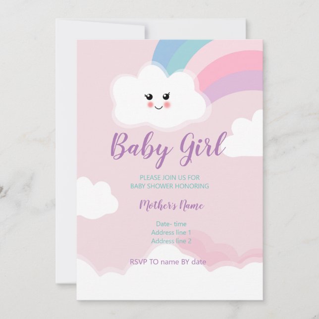 Invitation Baby shower de bonbons en coton (Devant)