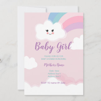 Invitation Baby shower de bonbons en coton