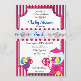 Invitation Baby shower de bonbons et bonbons