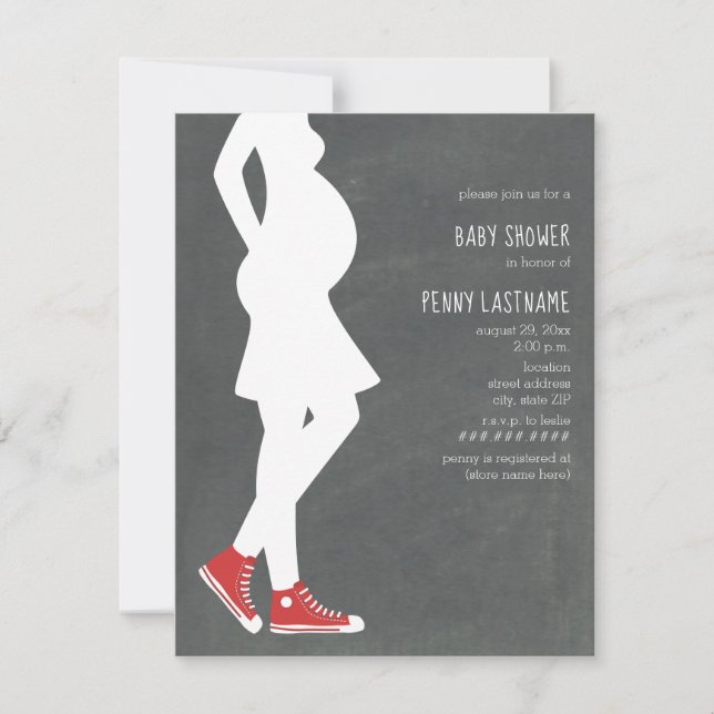 Invitation Baby shower de bosse Basket rouge (Devant)