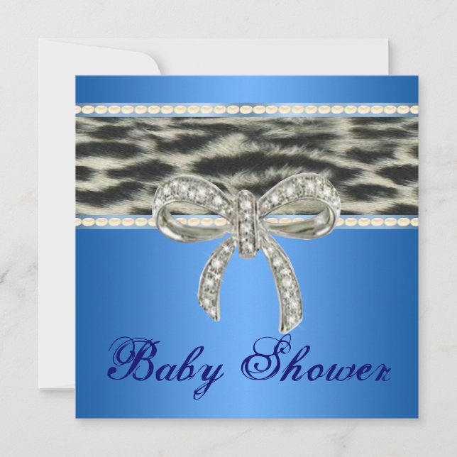 Invitation Baby shower de boue Diamond Leopard de  (Devant)