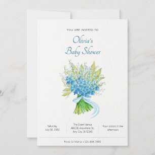 Invitation Baby shower de bouquet de fleurs aquarelles