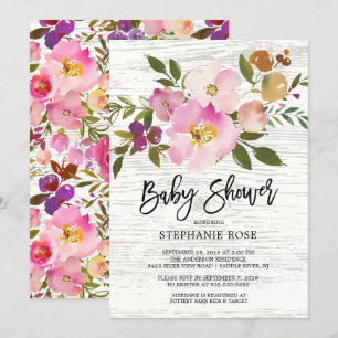 Invitation Baby shower de bouquet de printemps coloré Invitat