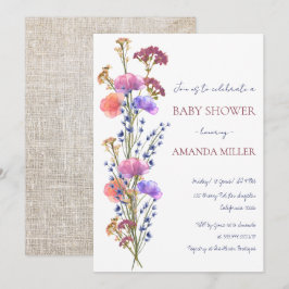 Invitation Baby shower de bouquet floral acrylique et délicie