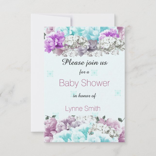 Invitation Baby shower de bouquet mixte (Devant)