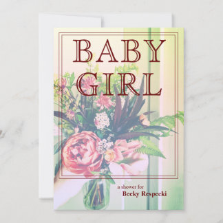 Invitation Baby shower de bouquet mixte