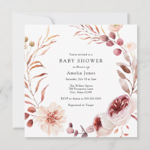 Invitation Baby shower de Bourgogne d'automne