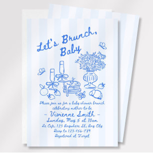 Invitation Baby shower de Brunch à main levée
