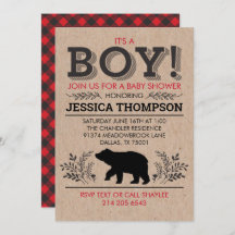 Invitation Baby shower de bûcheron